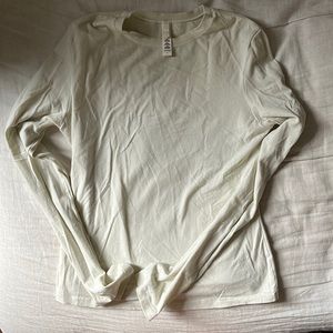 Skims Long Sleeve Cotton Jersey Tee in Bone